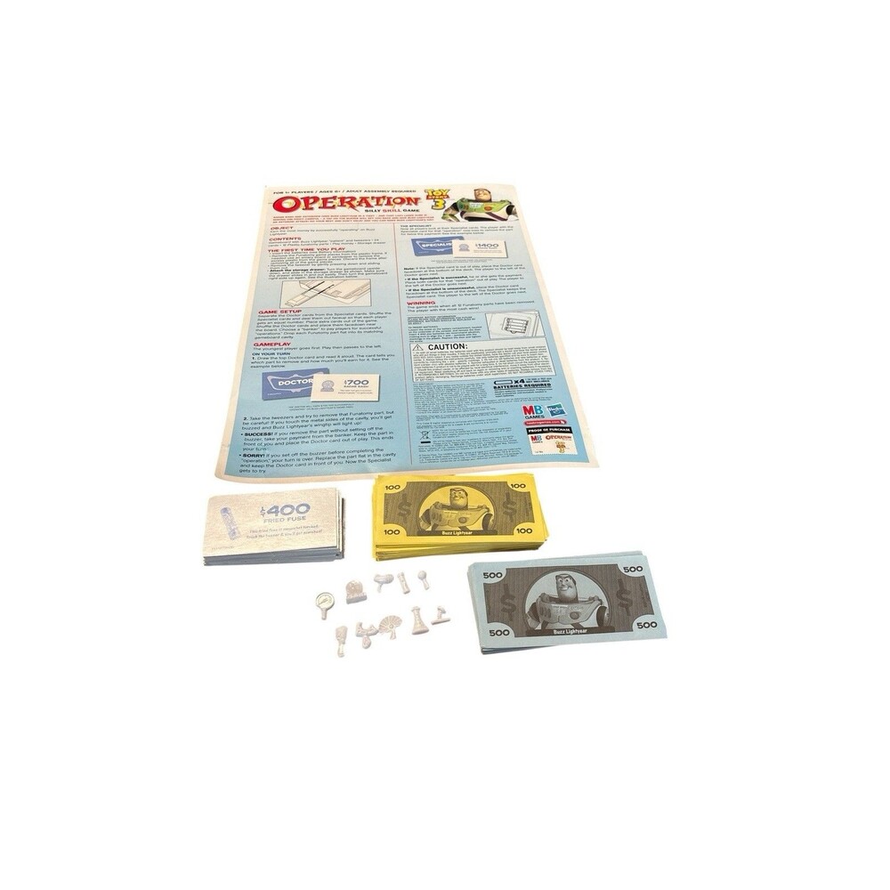 2009 Operation Toy Story 3 Game 10 Funatomy Parts Money Cards Replacement Pieces